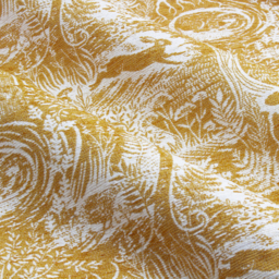 Set of 2 Winter Woods Chenille Eyelet Curtains - Ochre / 117cm / 183cm - thumbnail 3