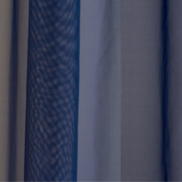 Pair of Slot Top Sheer Plain Woven Voile Curtain Panels - Navy / 122cm - thumbnail 3
