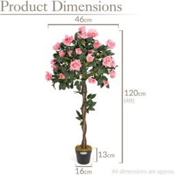 Artificial Rose Flower Tree - Pink / 120cm - thumbnail 3