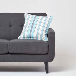 Homescapes Cotton New England Stripe Cushion Cover - Blue / 45cm - thumbnail 2