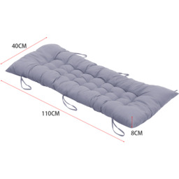 Outdoor Bench Recliner Lounger Seat Cushion - Grey / 110cm - thumbnail 5