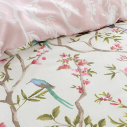 Cherry Blossom Birds Duvet Set - Pink / Double - thumbnail 5