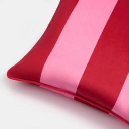 Pack of Matte Velvet Stripe Cushion Covers - Pink / 2 - thumbnail 3