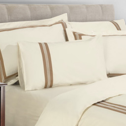 330 Thread Count Luxury Knightsbridge Duvet Cover - Cream / Superking - thumbnail 3