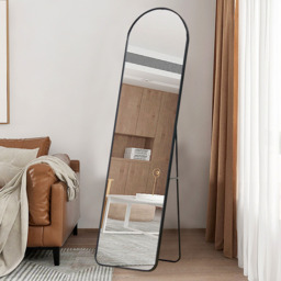Arched Metal Full Length Mirror - Black / 150cm - thumbnail 2