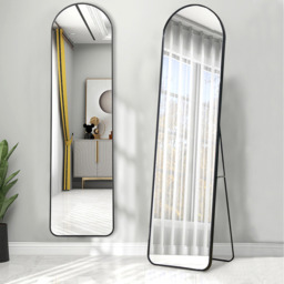 Arched Metal Full Length Mirror - Black / 150cm - thumbnail 3