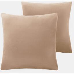 Pack Of Matte Velvet Cushion Covers - Natural / 45cm / 2 - thumbnail 2