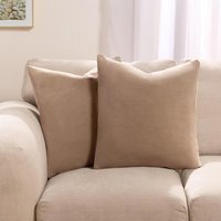 Pack Of Matte Velvet Cushion Covers - Natural / 45cm / 2 - thumbnail 1