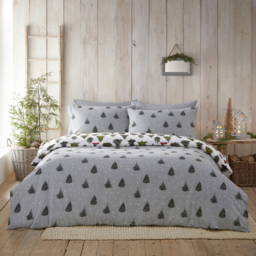 Evergreen Brushed Cotton Duvet Cover Set - Pine Green / Single - thumbnail 5