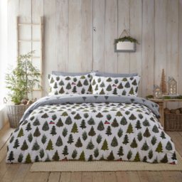 Evergreen Brushed Cotton Duvet Cover Set - Pine Green / Single - thumbnail 4