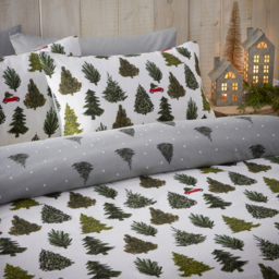 Evergreen Brushed Cotton Duvet Cover Set - Pine Green / Single - thumbnail 3