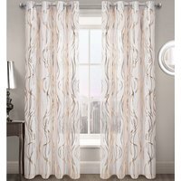 Modern Foil Print Voile Panel - Gold / 54in - image 1