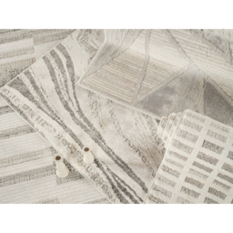 Mabel Modern Contemporary Living Room Area Rug - Grid Geometric Design - Stone / 290cm - thumbnail 4
