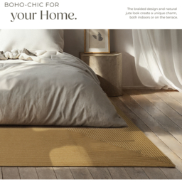 Rug Raya - jute look, boho style, for indoor  outdoor - Brown / 230cm - thumbnail 2