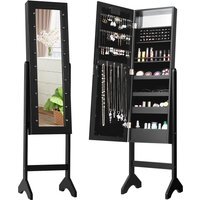 2-in-1 Floor Standing Jewellery Armoire Jewellery Cabinet - Black