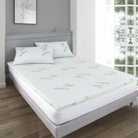 2 Inch Super Soft Bamboo Memory Foam Mattress Topper - White / 135cm