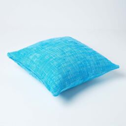 Homescapes Nirvana Cotton Cushion Cover - Teal / Machine washable at 40 deg. C / 60cm - thumbnail 3