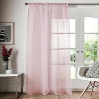Voile Panel Curtain Slot Top - Pink / 90in