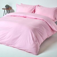 Egyptian Cotton Duvet Cover with Pillowcase - Pink / Double