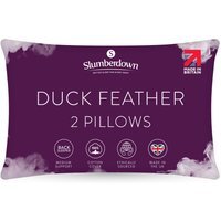 Pack of 2 Medium Support Duck Feather Pillows - White