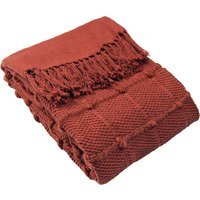 Woven Tufted Stripe Throw - Red