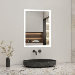 LED illuminated Bathroom Mirror Anti-fog Rectangle - White / 80cm - thumbnail 2