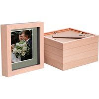"6"" x 6"" 3D Box Photo Frames - 4"" x 4"" Mount - Pack of 5 - Light Brown/Grey"