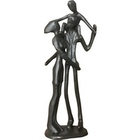 Piggy Back Family of 3 Figurine - Black