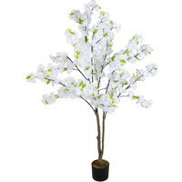 Potted Artificial Cherry Blossom Tree - White - image 1