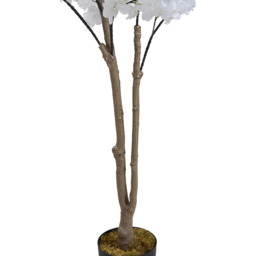 Potted Artificial Cherry Blossom Tree - White - thumbnail 4