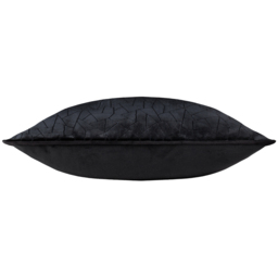 Malans Cut Velvet Piped Cushion - Black / 80 Feather 20 Polyester - thumbnail 3