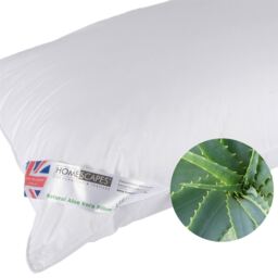 Homescapes Aloe Vera Pillow Goose Feather and Down Extra Fill - White - thumbnail 2
