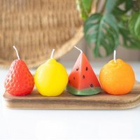 Set of 4 Fruit Shaped Candles - Multicolour - image 1