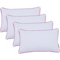 White Rectangular Pillow with Colours Piping Soft Comfy - Pink / 4 - image 1