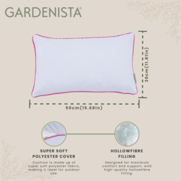 White Rectangular Pillow with Colours Piping Soft Comfy  - Pink / 4 - thumbnail 2