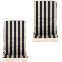 icon Double-Sided High Back Outdoor Seat Pad, Set of 2 - Black - image 1
