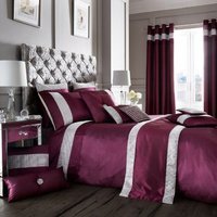 Luxury Onyx Duvet Cover and Pillowcase Set  - Aubergine / King
