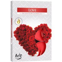 Set of 6 Love Scented Tealights for Romance - Blue