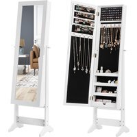 Mirrored Jewelry Armoire - White