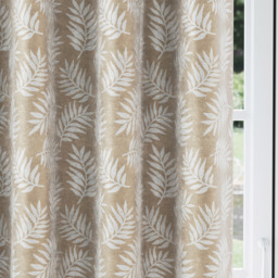 Oakland Thermal Eyelet Curtains with Floral Pattern - Latte / 168cm / 137cm - thumbnail 4
