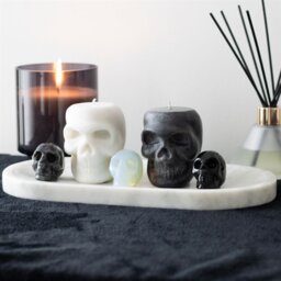 Set of 12 Opium White Sage Skull Candles for Halloween Decor - White - thumbnail 2