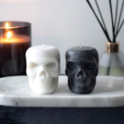 Set of 12 Opium White Sage Skull Candles for Halloween Decor - White - thumbnail 5