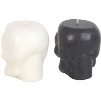 Set of 12 Opium White Sage Skull Candles for Halloween Decor - White - thumbnail 1