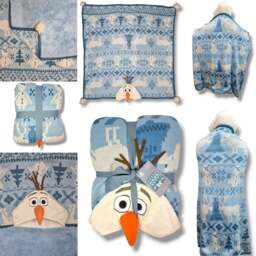 Disney Boutique Frozen Olaf Knitted Fleece Throw - Light Blue - thumbnail 2