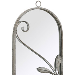 Arcus Concrete Metal Frame Arch Outdoor Garden Mirror 64 x 24cm - Grey - thumbnail 3