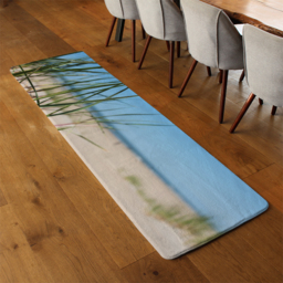 Grass in the sand dunes with the lake in the background Designer Runner Rug - Blue - thumbnail 3