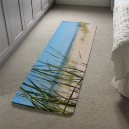 Grass in the sand dunes with the lake in the background Designer Runner Rug - Blue - thumbnail 4