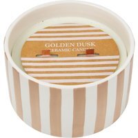 Striped Ceramic Candle - Beige