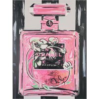 Floral Perfume Bottle Gold Edged Canvas - image 1