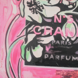 Floral Perfume Bottle Gold Edged Canvas - thumbnail 4